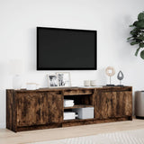 TV Cabinet with LED Smoked Oak 180x34x50 cm Engineered Wood 3307916