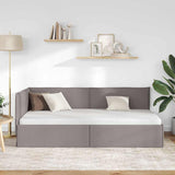 Corner Bed Frame with Headboard Taupe 90 x 190 cm Fabric 42016460