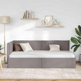 Corner Bed Frame with Headboard Taupe 90 x 190 cm Velvet 42016460