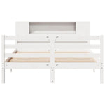 ZNTS Bookcase Bed without Mattress White 160x200 cm Solid Wood Pine 3322208