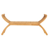 Garden Bench Warm Brown Solid Teak Wood Medium Durable 316150