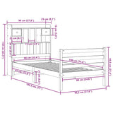 Bookcase Bed without Mattress 90x190 cm Single Solid Wood Pine 3321924