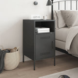 Bedside Cabinet Black 36x39x68 cm Steel 843066