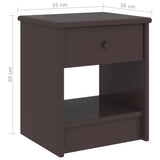 Bedside Cabinet Dark Brown 35x30x40 cm Solid Pinewood 322224