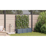 Garden Planter 3 pcs LiGht Grey 120 x 40 x 142 cm Plastic 42002899