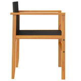 Garden Chairs 2 pcs Black Poly Rattan&Solid Wood 368708