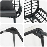 Garden Furniture Set 4 pcs Black and Cream Poly Rattan 3379042