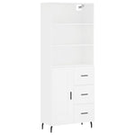 Highboard White 69.5x34x180 cm Engineered Wood 3190037