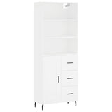 Highboard White 69.5x34x180 cm Engineered Wood 3190037
