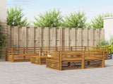 Outdoor Sofa Set 9 pcs Natural Solid Acacia Wood 3373679