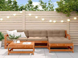 Garden Lounge Set 5 pcs Wax Brown Solid Pine Wood 3418129