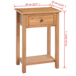 ZNTS Console Table 50x32x75 cm Solid Oak Wood 243932