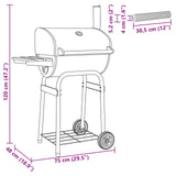 Charcoal Grill 75 x 48 x 120 cm Powder-coated steel and Plastic 3443029