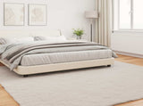 Anti-Slip Faux Rabbit Fur Rug OLITE Beige 240 x 240 cm 42021644