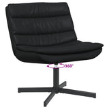 Swivel Chair Black 63 x 75 x 76 cm Shiny PU 42007346