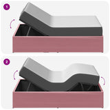 Electric Adjustable Bed Frame Pink 190 x 90 x 33.5 cm Steel 42037338