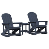 Garden Lounge Set 3 pcs Navy Blue HDPE 3335839