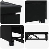 Sofa Bed Black 194 x 67 x 82 cm Velvet 42008600