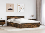 Bed Frame Smoked Oak 140 x 190 cm Engineered Wood 3408163