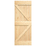 Sliding Door with Hardware Set 70x210 cm Solid Wood Pine 3203248