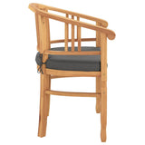 Chair with Cushion 2 pcs Brown 63 x 58 x 89 cm Solid Teak Wood 42008385