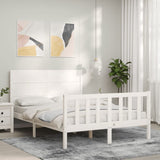 Bed Frame without Mattress White 140x200 cm Solid Wood Pine 3192752