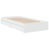 Bed Frame with Drawers without Mattress White 75x190 cm Small Single 3280713