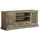 TV Cabinet Solid Mindi Wood 145x35x60 cm 245507