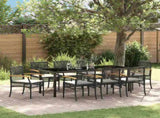 Garden Dining Set with Cushion 9 pcs Black Rattan 3380819
