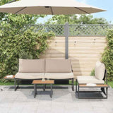 Garden Dining Set 3 pcs Taupe Steel 3335893