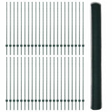 Welded Wire Fence 100 x 1.4 m PVC-Coated Steel Green 3336796
