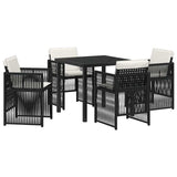 Garden Dining Set 5 pcs Black Powder-Coated Steel 3380645
