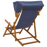 Deck Chair 2 pcs 3 Position Solid Eucalyptus Wood Blue 3407808