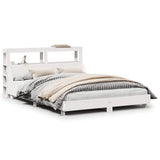 Bed Frame without Mattress White 120x190 cm Small Double Solid Wood Pine 3306439
