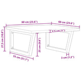 Basin Shelf Wall Mounted Steel and Solid Wood Oak 3302479