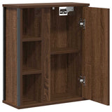 Bathroom Wall Cabinet with Mirror Brown Oak 50x21x60 cm 861906