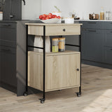 Kitchen Trolley Sonoma Oak 56x43x89.5 cm Engineered Wood 842392