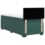 Box Spring Bed with Mattress Dark Green 90x200 cm Velvet 3286207