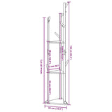 ZNTS Coat Stand with Hooks and Shelves 39x33x166 cm Bamboo 4008917