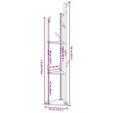 Coat Stand with Hooks and Shelves 39x33x166 cm Bamboo 4008917