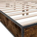 ZNTS Bed Frame without Mattress Smoked Oak 135x190 cm Double 3280209