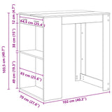 Bar Table Black Oak 102 x 70 x 103.5 cm Engineered Wood 3423343