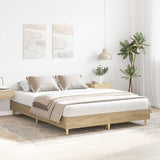 Bed Frame No Mattress Sonoma Oak 150x200 cm King Size Engineered Wood 3328710