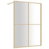 Walk-in Shower Wall with Clear ESG Glass Gold 140x195 cm 154951