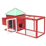 Chicken Coop with Nest Box Red 190x72x102 cm Solid Firwood 170983