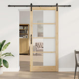 Sliding Door ORKDAL Natural and Black 93 x 211 cm 3331869