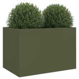Planter Olive Green 62x40x39 cm Steel 841598