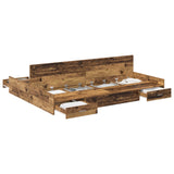 Storage Bed Frame Old Wood 150 x 200 cm Engineered Wood 3335291