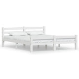 Bed Frame White Solid pinewood, plywood 160x200 cm Durable 322072