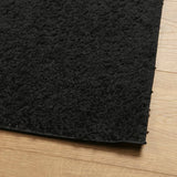 Shaggy Rug PAMPLONA High Pile Modern Black 160x160 cm 375280
